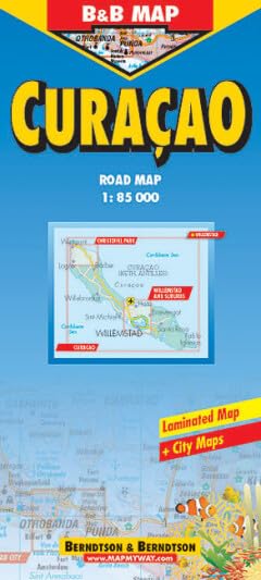 B & B Map, Curacao: road map (B & B Map / Laminierte Strassenkarte mit Relief, vielfach faltbar, reissfest, beschriftbar, abwischbar. Mit Stadtkarten, ... Klimadiagramm und Register) Leisure, Home & Garden
