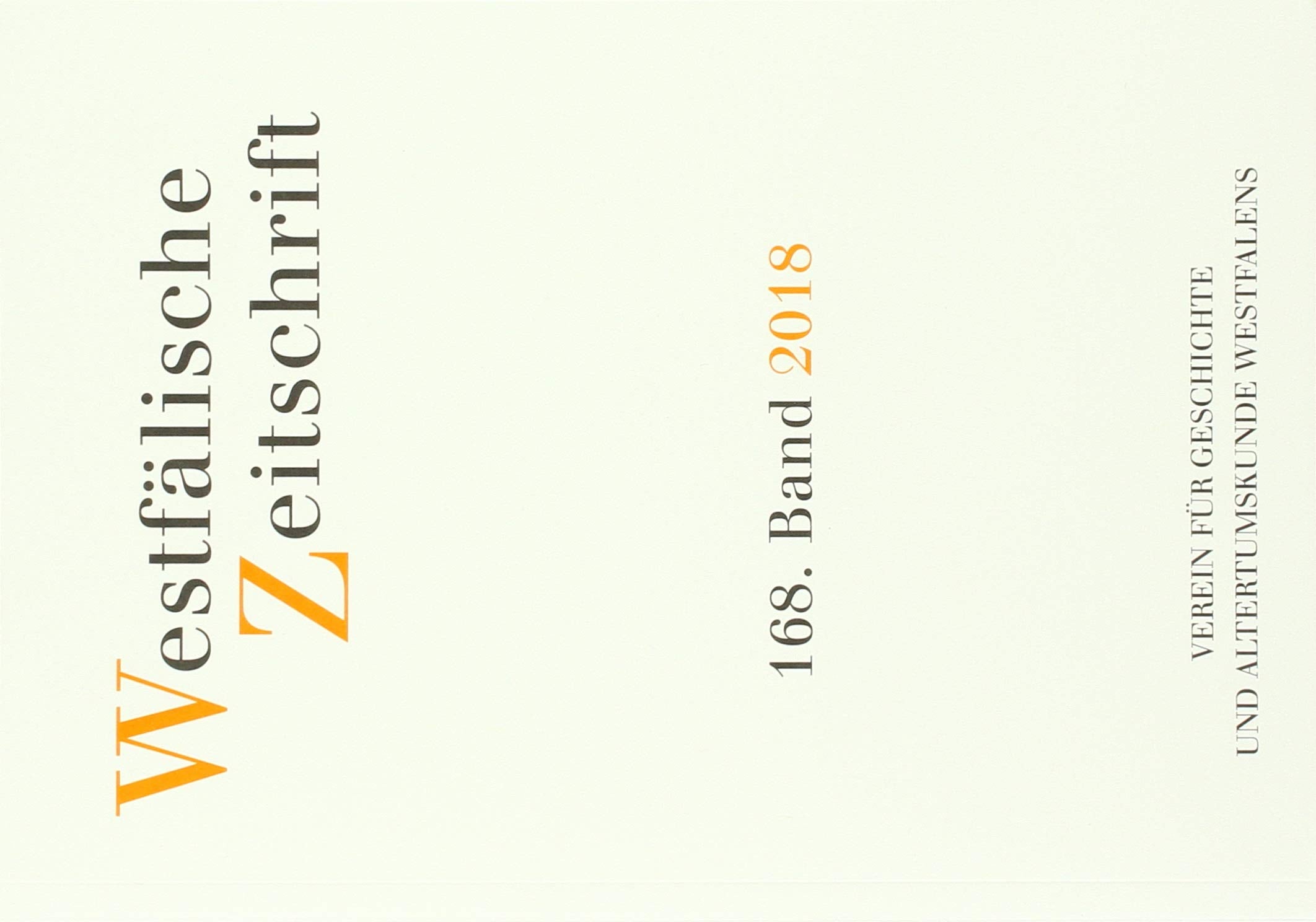 Westfälische Zeitschrift 168, Band 2018 book