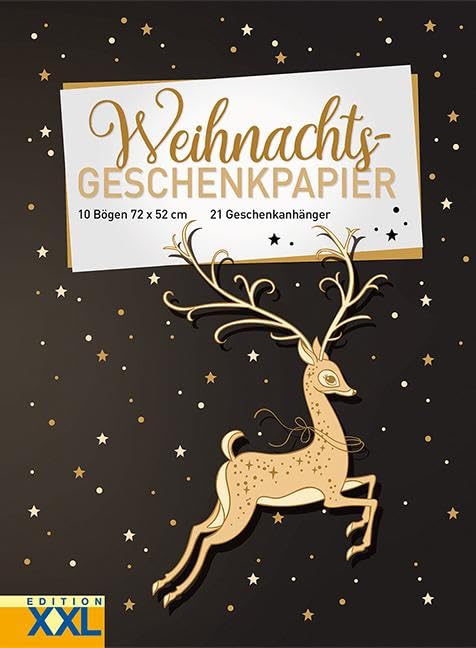 Weihnachts - Geschenkpapier: 10 Bögen, 72 x 52 cm, 21 Geschenkanhänger im Set Lifestyle
