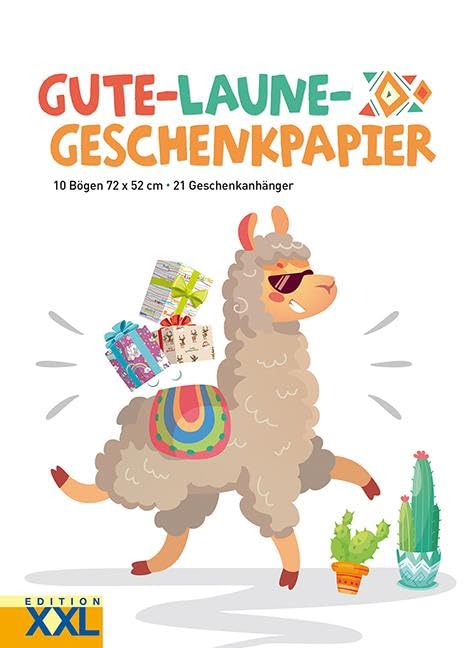Gute-Laune - Geschenkpapier: 10 Bögen, 72 x 52 cm, 21 Geschenkanhänger im Set Living & Furnishing
