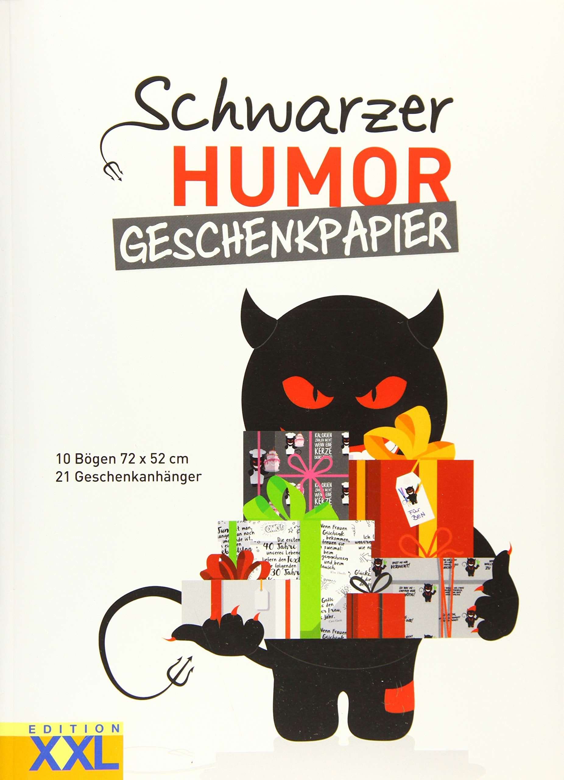 Schwarzer Humor - Geschenkpapier: 10 Bögen 72 x 52 cm, 21 Geschenkanhänger im Set Leisure, Home & Garden