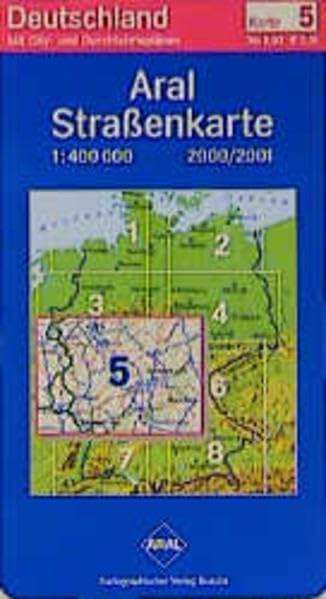 Aral Strassenkarte Deutschland: Aral Straßenkarte Deutschland, 8 Bl., Bl.5/1, Köln, Frankfurt, Würzburg, Saarbrücken: Mit Cityplänen und Großraumkarte Maps & Plans