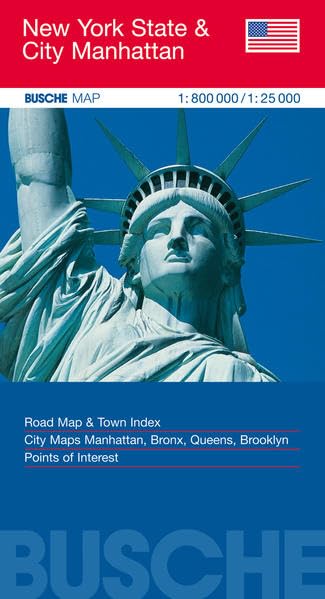 New York State & City Manhattan 1 : 800 000. Straßenkarte Leisure, Home & Garden