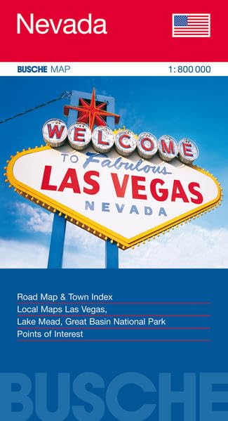 USA Nevada: Busche Map Straßenkarte, 1:800 000: Road Map & Town Index. Local Maps Las Vegas, Lake Mead, Great Basin National Park, Points of Interest (Busche Map Straßenkarten / USA, Canada, Weltweit) Leisure, Home & Garden