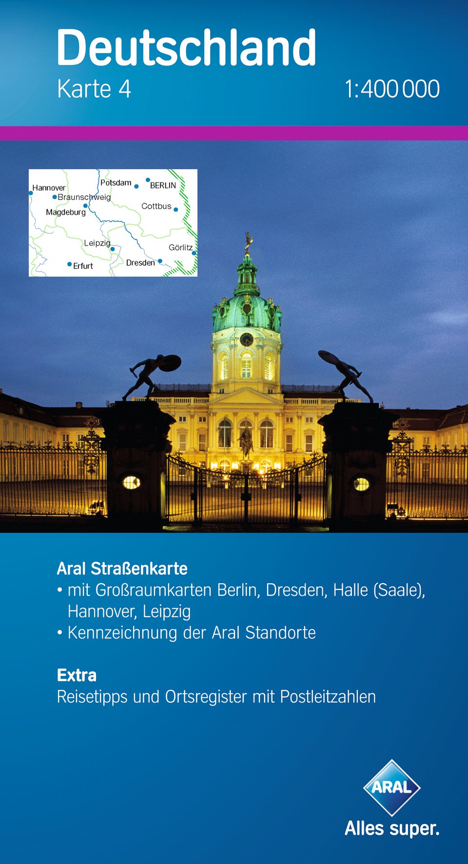 Aral Deutschland Karte 4 / 1:400 000 / Mitte-Ost 1, Sachsen-Anhalt, Brandenburg, Sachsen / Mit Großraumk. Berlin, Dresden, Halle (Saale), Hannover, Leipzig. Extra: Reisetipps und Ortsregister mit PLZ Leisure, Home & Garden