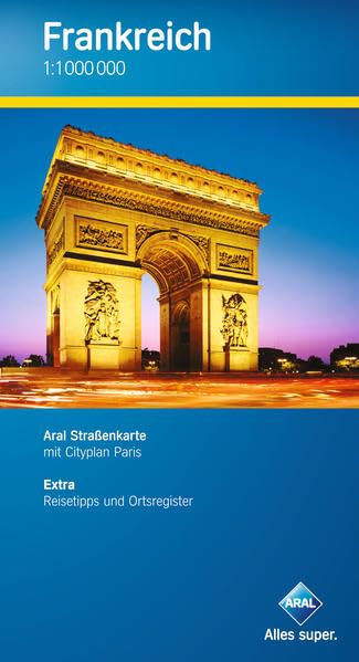 Aral Straßenkarte Frankreich / 1:1 000 000 / Mit Cityplan Paris / Mit Infoheft inkl. Ortsregister, Reisetipps und Entfernungsangaben Leisure, Home & Garden