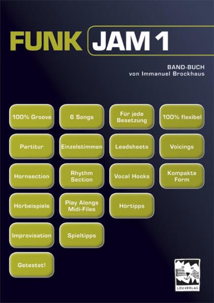 FUNK JAM 1: Band-Buch mit 6 Stücken incl. Play Alongs und Midi-Files auf CD Sheet Music