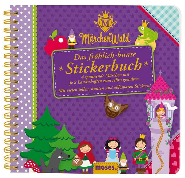 Märchenwald Märchen-Stickerbuch: 4 spannende Märchen mit je 2 Landschaften zum selbst gestalten Fairy Tales & Legends