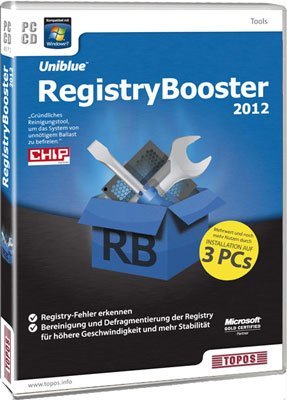 Uniblue RegistryBooster 2012, CD-ROM Registry-Fehler erkennen. Bereinigung und Defragmentierung der Registry für höhere Geschwindigkeit und mehr Stabilität. Für Windows® 7, Vista, XP (32+64bit) Other software