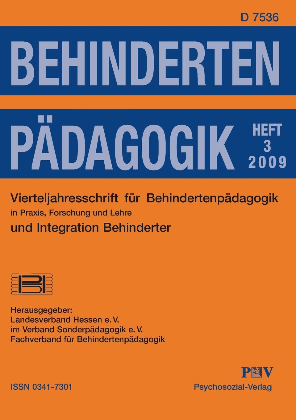 Behindertenpädagogik - Vierteljahresschrift für Behindertenpädagogik und Integration Behinderter in Praxis, Forschung und Lehre Education & Training