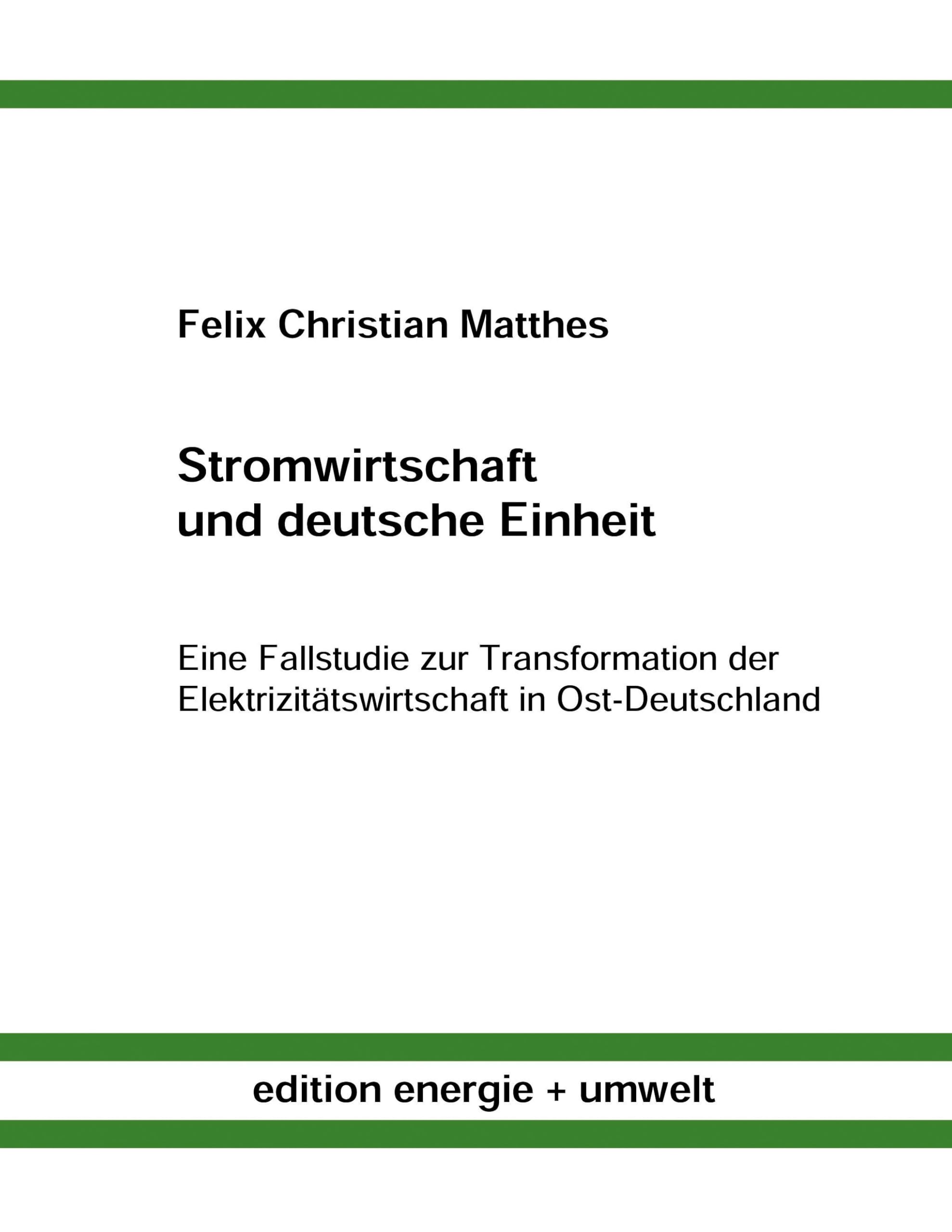 Stromwirtschaft und deutsche Einheit book