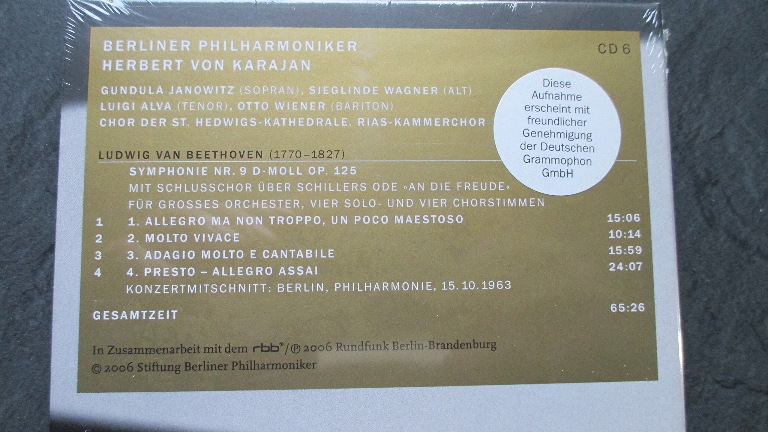 Herbert Von Karajan - Berliner Philharmoniker - Im Takt der Zeit. Die große 12 - CD Edition: Berliner Philharmoniker 06. Klassik-CD . 1963 Arts & Music