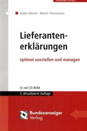 Lieferantenerklärungen: optimal ausstellen und managen Law Books