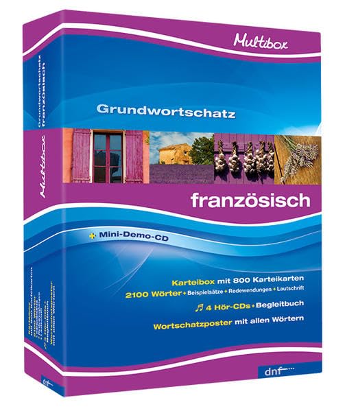 Multibox XXL Grundwortschatz Französisch: Karteikartenbox mit 800 Karteikarten, 4 Hör-CDs und ein Begleitbuch, XXL-Wortschatzposter. Niveau A1 + A2 Learning & Reference