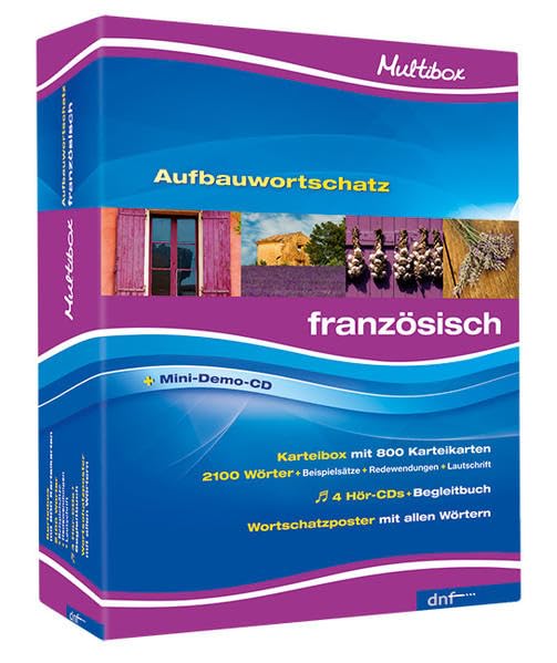 Multibox XXL Aufbauwortschatz Französisch: Karteikartenbox mit 800 Karteikarten, 4 Hör-CDs und ein Begleitbuch, XXL-Wortschatzposter. Niveau B1 + B2 Learning & Reference