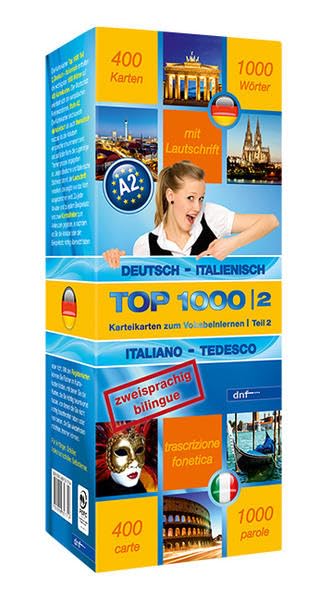Karteikarten Top 1000 Italienisch (A2): Karteikarten zum Vokabellernen. Deutsch-Italienisch /Italiano-Tedesco Foreign Languages ​​& Dictionaries