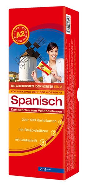 Karteikarten Die wichtigsten 1000 Wörter Spanisch Teil 2 (A2): (Auflage 2) Foreign Languages ​​& Dictionaries