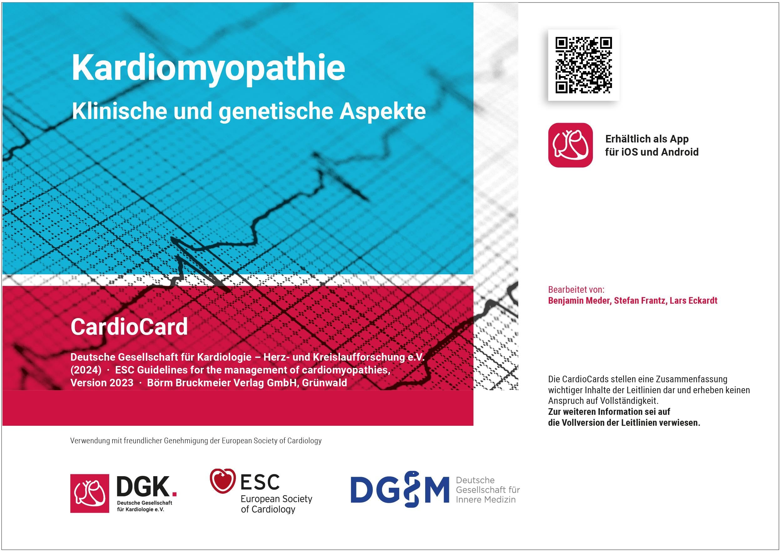 Kardiomyopathie : Klinische und genetische Aspekte: CardioCard (ESC/DGK CardioCards) Medicine