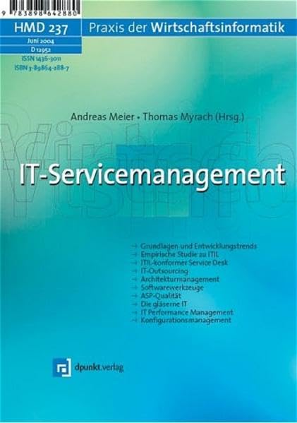 Product Image: IT-Servicemanagement (HMD - Praxis der Wirtschaftsinformatik, Band 237)