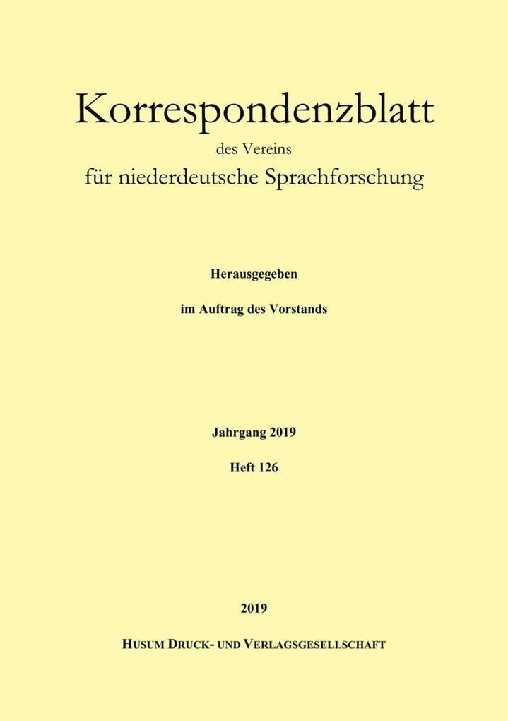 Korrespondenzblatt des Vereins für niederdeutsche Sprachforschung Social Sciences