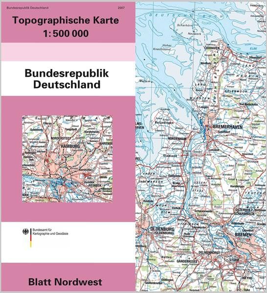 Topographische Karte der Bundesrepublik Deutschland 1:500 000: Blatt Nordwest - Normalausgabe (Übersichtskarten (ÜK) 1:500000) Leisure, Home & Garden