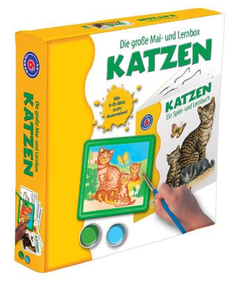 Die grosse Mal- und Lernbox: Katzen. Beschäftigungsbuch, 3-D Bild, 6 Farben, 3 Pinsel Leisure & Fun