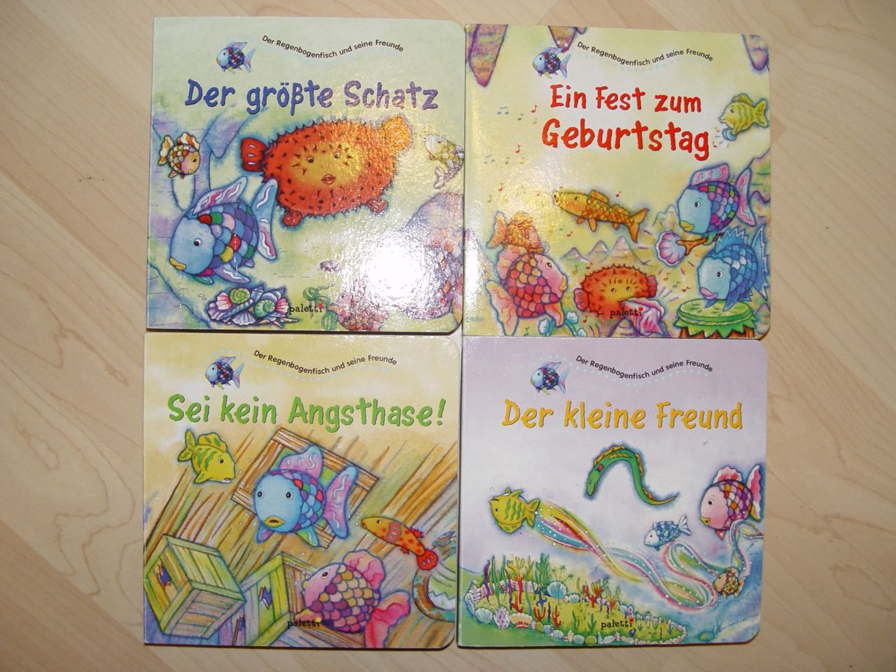 Der Regenbogenfisch und seine Freunde. 4 Bücher. Ein Fest zum Geburtstag, Der grösste Schatz, Sei kein Angsthase! und Der kleine Freund Books
