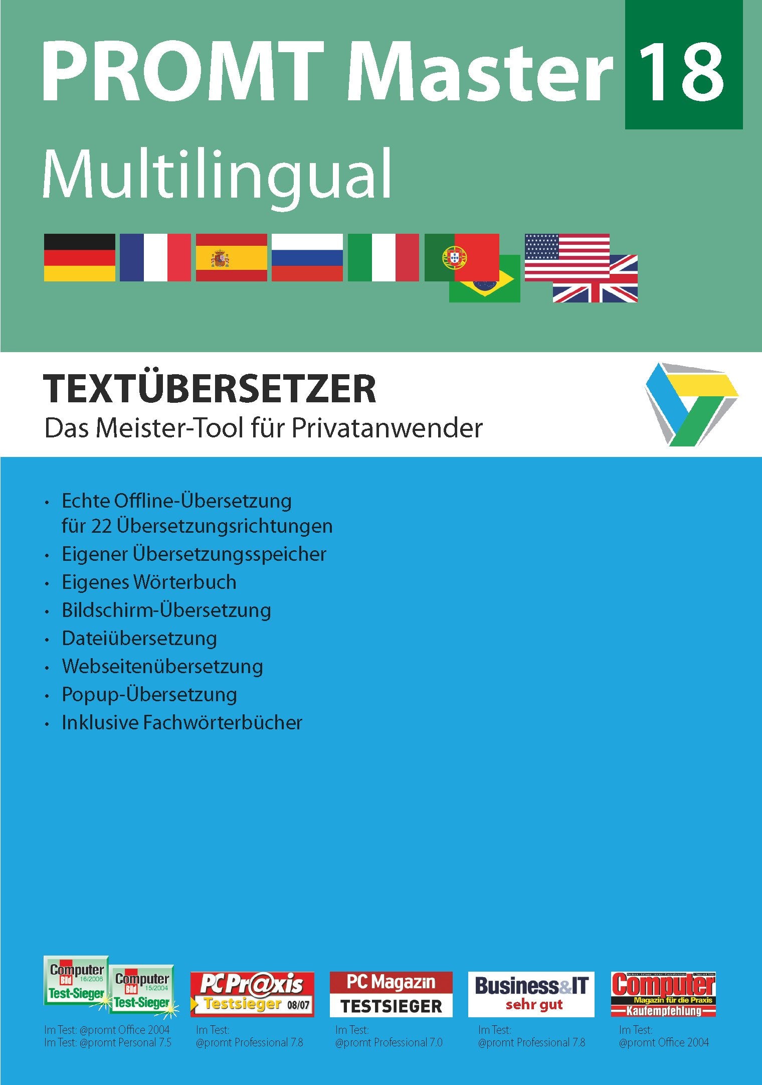 PROMT Master 18 Multilingual: Preisgekröntes Übersetzungsprogramm mit intelligenter Textanalyse für Deutsch, Englisch, Französisch, Spanisch, ... M.... Windows (PROMT Übersetzungssoftware) Social Sciences