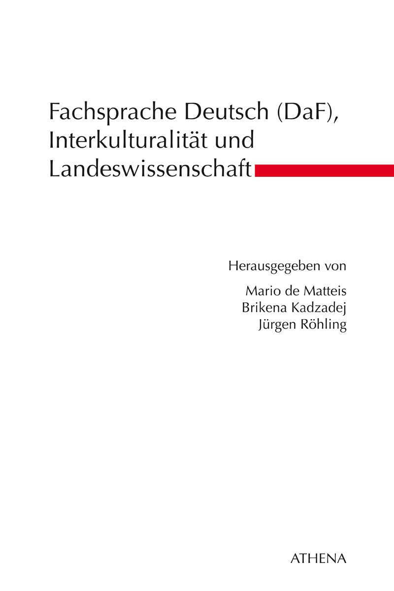 Fachsprache Deutsch (DaF), Interkulturalität und Landeswissenschaft Social Sciences