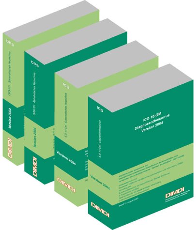 Klinikpaket, Version 2004, 4 Bde.: ICD-10-GM, Systematisches Verzeichnis; ICD-10-GM, Diagnosethesaurus; OPS-301, Systematisches Verzeichnis; OPS-301, Alphabetisches Verzeichnis. Hrsg. v. DIMDI Medicine