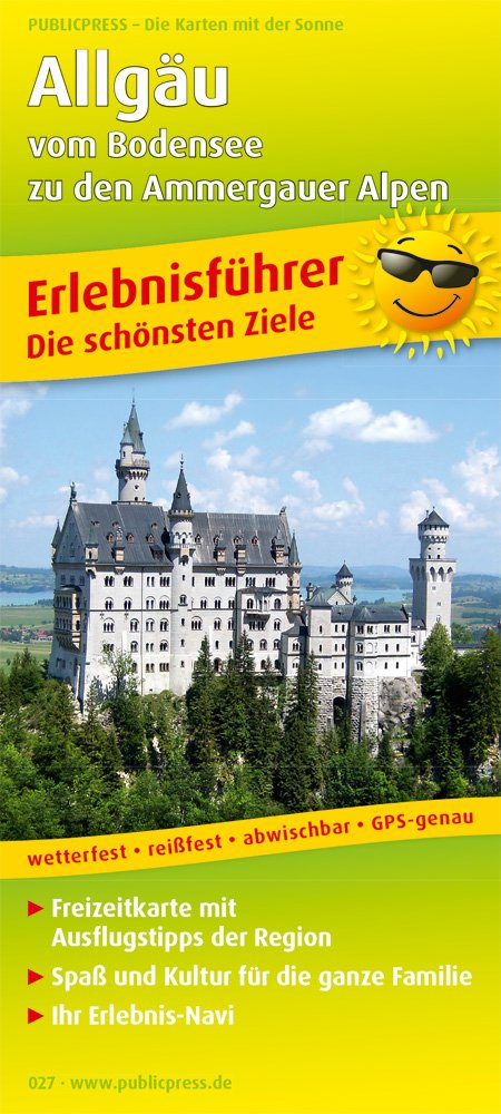 Allgäu - vom Bodensee zu den Ammergauer Alpen: Erlebnisführer mit Informationen zu Freizeiteinrichtungen auf der Kartenrückseite, wetterfest, ... GPS-genau. 1:150000 (Erlebnisführer / EF) Leisure, Home & Garden