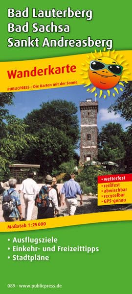 Wanderkarte Bad Lauterberg, Bad Sachsa, Sankt Andreasberg: Mit Ausflugszielen, Einkehr- & Freizeittipps und Stadtplänen, wetterfest, reissfest, ... reißfest, abwischbar, recycelbar. GPS-genau Leisure, Home & Garden