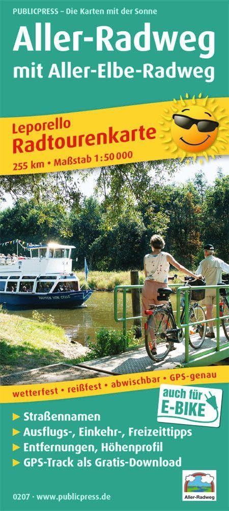 Radwanderkarte Aller-Radweg mit Aller-Elbe-Radweg 1 : 50 000 Leisure, Home & Garden