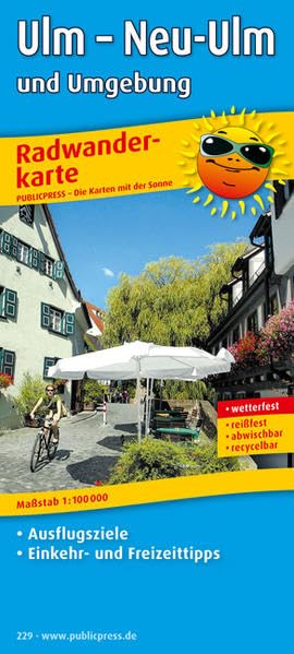 Radwanderkarte Ulm - Neu-Ulm und Umgebung 1 : 100 000 Leisure, Home & Garden