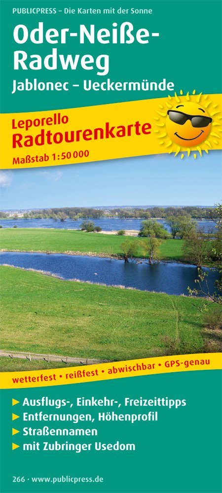 Radwanderkarte Oder-Neiße-Radweg, Jablonec - Ueckermünde 1 : 50 000 Leisure, Home & Garden