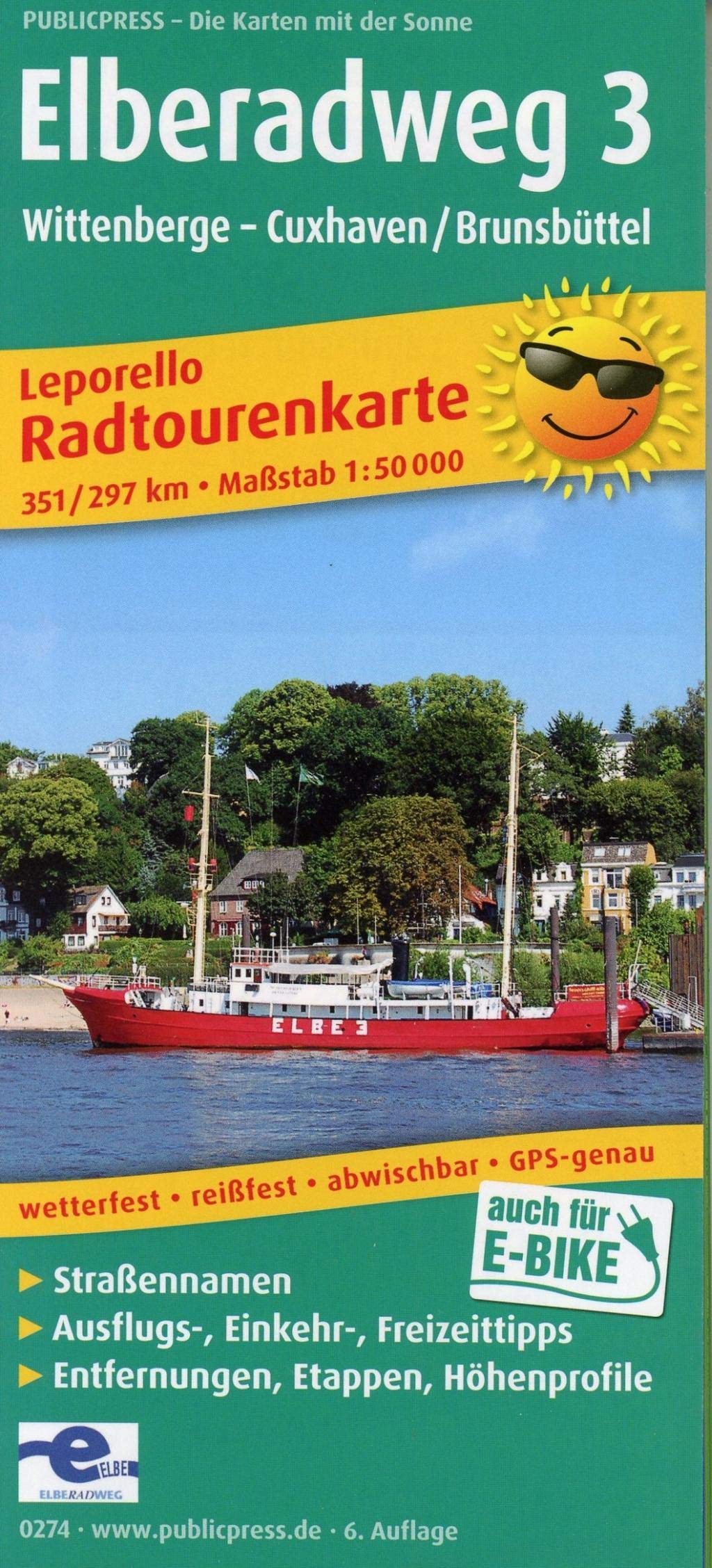 Radwanderkarte Elberadweg 03. Wittenberge - Cuxhaven/Brunsbüttel 1 : 50 000 book