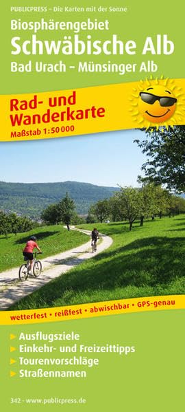 Rad- und Wanderkarte Biosphärengebiet Schwäbische Alb, Bad Urach - Münsinger Alb book