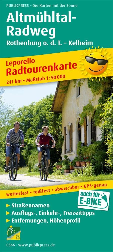 Radwanderkarte Altmühltal-Radweg, Rothenburg o. d. T. - Kelheim 1 : 50 000 Leisure, Home & Garden
