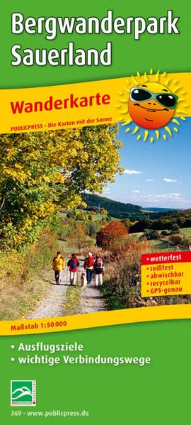Bergwanderpark Sauerland: Wanderkarte mit Ausflugszielen, wichtigen Verbindungswegen, Einkehr- & Freizeittipps, wetterfest, reißfest, abwischbar, GPS-genau. 1:50000 (Wanderkarte / WK, Band 369) Leisure, Home & Garden