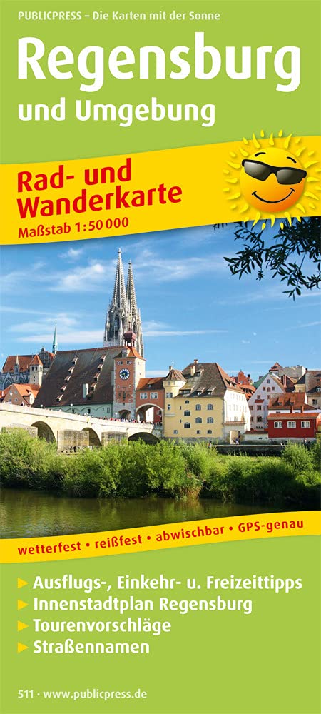 Regensburg und Umgebung: Rad- und Wanderkarte mit Ausflugszielen, Einkehr- & Freizeittipps, Innenstadtplan Regensburg, Straßennamen, wetterfest, ... 1:50000 (Rad- und Wanderkarte: RuWK) Leisure, Home & Garden