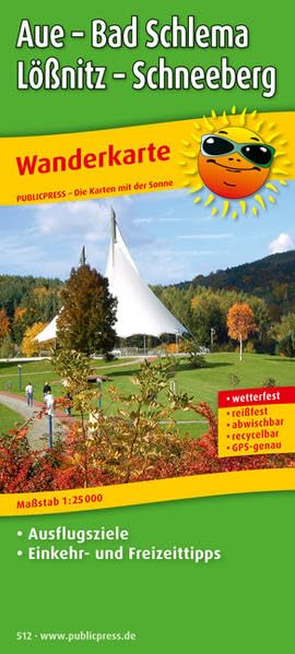 Aue - Bad Schlema - Lößnitz - Schneeberg Wanderkarte 1 : 25 000 Leisure, Home & Garden