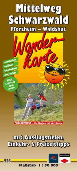 Wanderkarte Mittelweg Schwarzwald, Pforzheim - Waldshut: mit Ausflugszielen, Einkehr- & Freizeittipps, wetterfest, reissfest, abwischbar, GPS-genau. 1:50000 Leisure, Home & Garden
