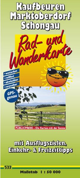 Rad- und Wanderkarte Kaufbeuren-Marktoberdorf-Schongau: mit Ausflugszielen, Einkehr- & Freizeittipps, wetterfest, reissfest, abwischbar, GPS-genau. 1:50000 book