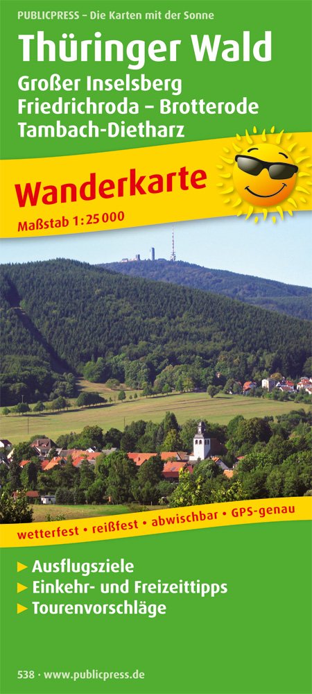 Thüringer Wald, Großer Inselsberg - Friedrichroda - Brotterode - Tambach-Dietharz 1 : 25 000 Wanderkarte book