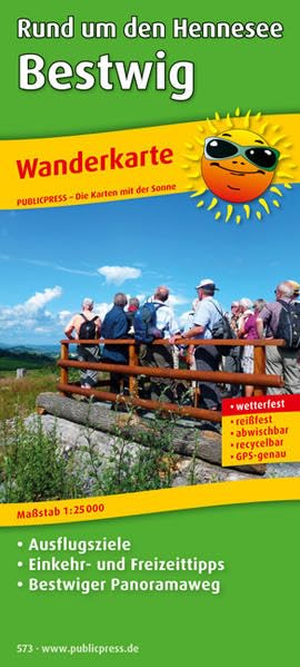 Wanderkarte Rund um den Hennesee - Bestwig: mit Ausflugszielen, Einkehr- & Freizeittipps und Bestwiger Panoramaweg, wetterfest, reissfest, abwischbar, GPS-genau. 1:25000 Leisure, Home & Garden