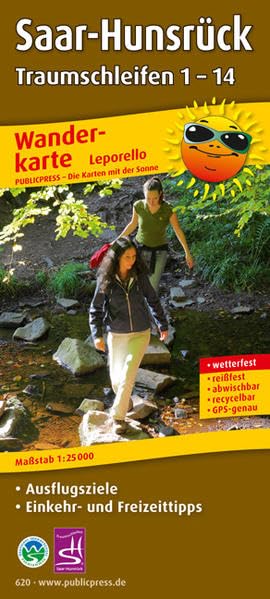 Saar-Hunsrück Traumschleifen 1-14 Wanderkarte 1 : 25 000 Leisure, Home & Garden
