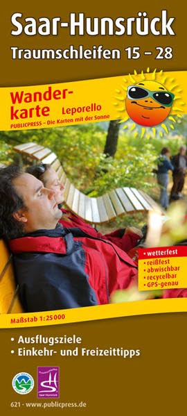 Wanderkarte Leporello Saar-Hunsrück Traumschleifen 15-28:mit Ausflugszielen, Einkehr- & Freizeittipps, wetterfest, reißfest, abwischbar, GPS-genau. ... GPS-genau (Leporello Wanderkarte / LEP-WK) Leisure, Home & Garden