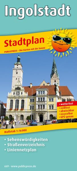 Ingolstadt Stadtplan 1 : 15 000: Mit Sehenswürdigkeiten & Straßenverzeichnis sowie Liniennetzplan Leisure, Home & Garden