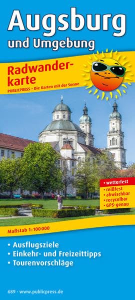 Augsburg und Umgebung: Radwanderkarte mit Ausflugszielen, Einkehr- & Freizeittipps, Tourenvorschlägen, wetterfest, reißfest, abwischbar, GPS-genau. ... recycelbar. GPS-genau (Radkarte / RK) Leisure, Home & Garden