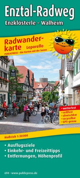 Enztal-Radweg, Enzklösterle - Walheim: Leporello Radtourenkarte mit Ausflugszielen, Einkehr- & Freizeittipps, Entfernungen, Höhenprofil, wetterfest, ... 1:50000 (Leporello Radtourenkarte / LEP-RK) Leisure, Home & Garden